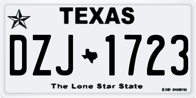 TX license plate DZJ1723