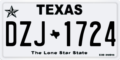 TX license plate DZJ1724