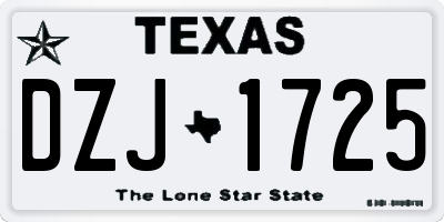 TX license plate DZJ1725