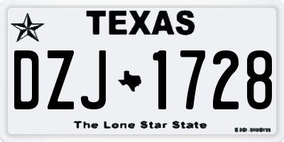 TX license plate DZJ1728