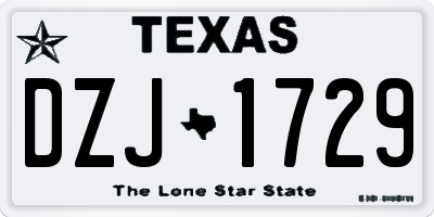 TX license plate DZJ1729