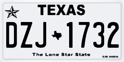 TX license plate DZJ1732