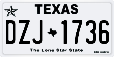 TX license plate DZJ1736