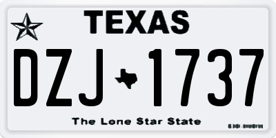 TX license plate DZJ1737
