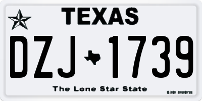 TX license plate DZJ1739