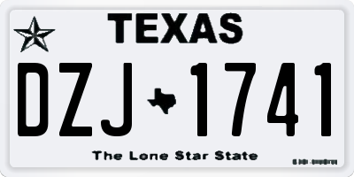 TX license plate DZJ1741