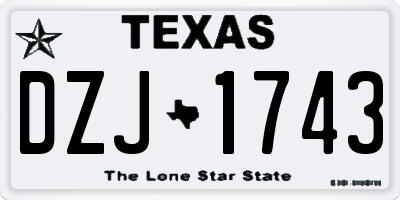 TX license plate DZJ1743