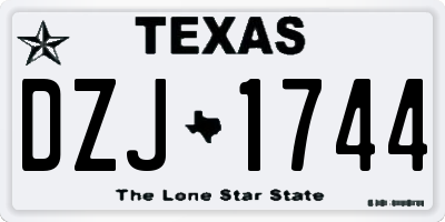 TX license plate DZJ1744