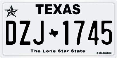 TX license plate DZJ1745