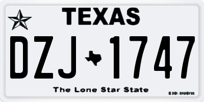 TX license plate DZJ1747