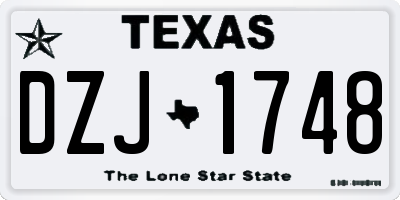 TX license plate DZJ1748