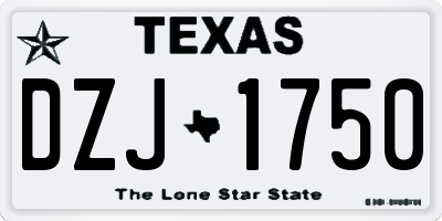 TX license plate DZJ1750