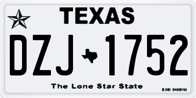 TX license plate DZJ1752