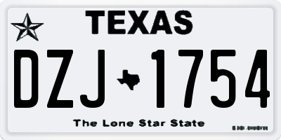 TX license plate DZJ1754