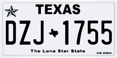 TX license plate DZJ1755