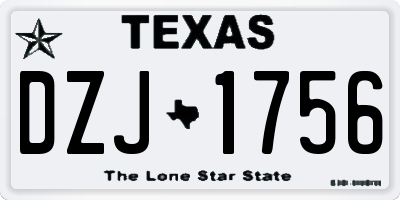 TX license plate DZJ1756