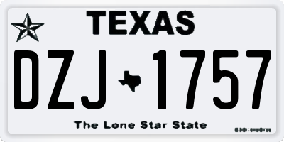 TX license plate DZJ1757