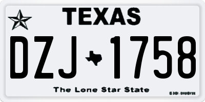 TX license plate DZJ1758