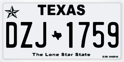 TX license plate DZJ1759