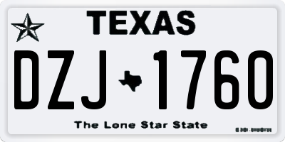TX license plate DZJ1760