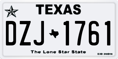 TX license plate DZJ1761