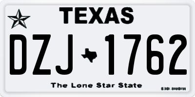TX license plate DZJ1762