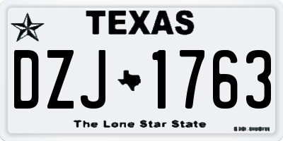 TX license plate DZJ1763