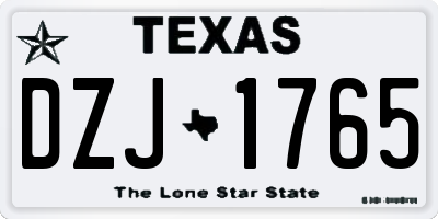 TX license plate DZJ1765