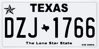 TX license plate DZJ1766