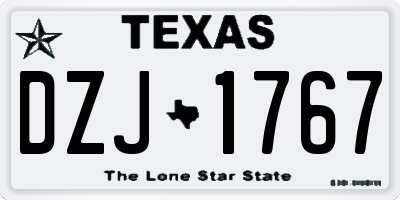 TX license plate DZJ1767