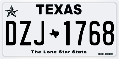TX license plate DZJ1768
