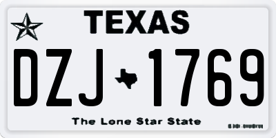 TX license plate DZJ1769