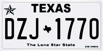 TX license plate DZJ1770