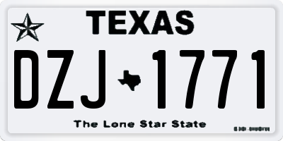 TX license plate DZJ1771