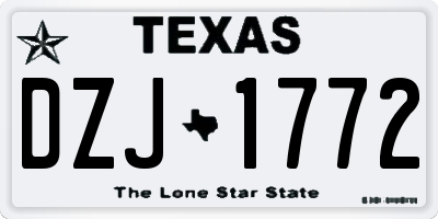 TX license plate DZJ1772