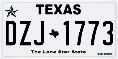 TX license plate DZJ1773