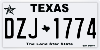 TX license plate DZJ1774