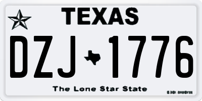 TX license plate DZJ1776
