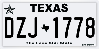 TX license plate DZJ1778