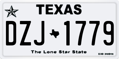 TX license plate DZJ1779