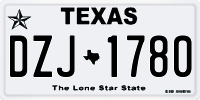 TX license plate DZJ1780