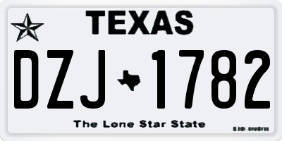 TX license plate DZJ1782
