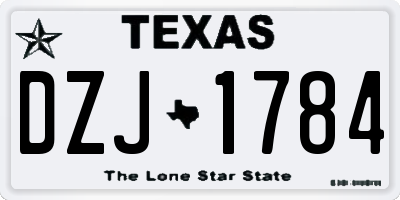 TX license plate DZJ1784