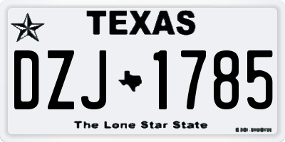 TX license plate DZJ1785