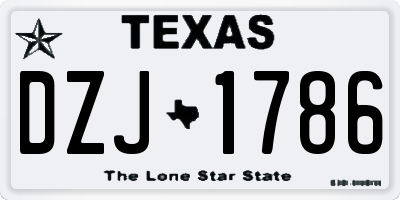 TX license plate DZJ1786