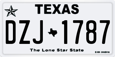 TX license plate DZJ1787