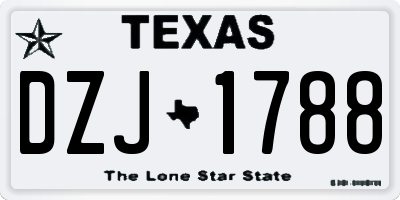 TX license plate DZJ1788