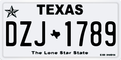 TX license plate DZJ1789