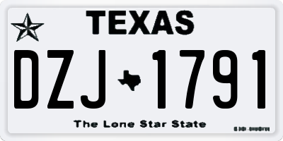 TX license plate DZJ1791