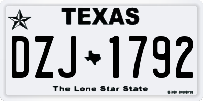 TX license plate DZJ1792